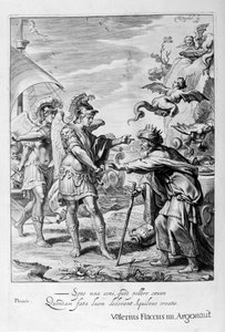 Phineus wordt bevrijd van de Harpijen door Calais en Zethes, 1655 door Michel de Marolles
