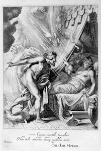 Semele wordt verteerd door Jupiters vuur, 1655 door Michel de Marolles