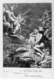 De maan en Endymion, 1655 door Michel de Marolles