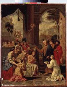 De doop van de centurio Cornelius door Michel des Gobelins Corneille