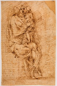 Madonna en Kind door Michelangelo (after) Buonarroti
