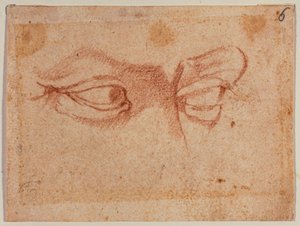 Studie van ogen door Michelangelo (after) Buonarroti