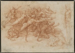 Toegeschreven aan Bernardino Cesari - Een kopie naar Michelangelo