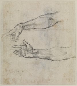 Studies van een uitgestrekte arm voor het fresco 