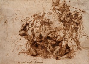 Een gevechtsscène door Michelangelo Buonarroti