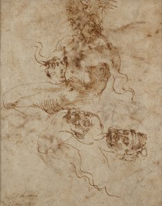 Een Figuur die lijkt op een Triton, c1490-1560 door Michelangelo Buonarroti