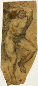 Stijgende mannelijke naakt door Michelangelo Buonarroti