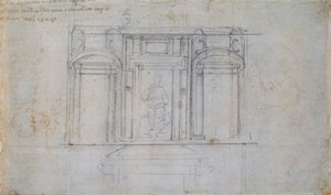 Ontwerp voor een van de Medici-graven door Michelangelo Buonarroti