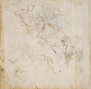 Vier figuurstudies door Michelangelo Buonarroti