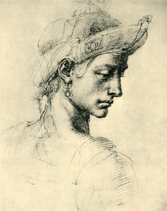 Ideaal hoofd, 1520-1525 door Michelangelo Buonarroti