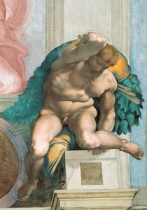 Ignudo Sixtijnse Kapelplafond in het Vaticaan, 1508-1512