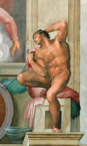 Ignudo Sixtijnse Kapel plafond in het Vaticaan