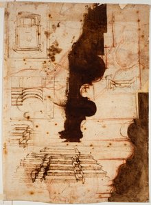 Plannen voor trappen door Michelangelo Buonarroti