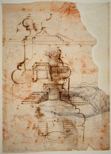 Plannen voor trappen door Michelangelo Buonarroti