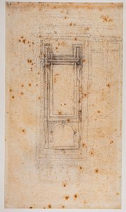 Ontwerp van een raam en studies voor de vestibule van de Laurenziana, 16e eeuw