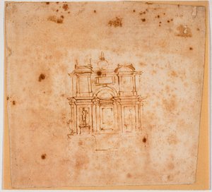 Studies voor een grafmonument voor de Nieuwe Sacristie door Michelangelo Buonarroti