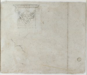Studies van Architectonische Details en een grotesk Masker, c1490-1560