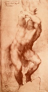 Studie voor een van de figuren van het Laatste Oordeel