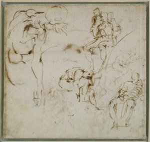 Studie van figuren, ca. 1511 door Michelangelo Buonarroti