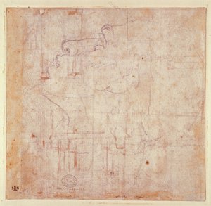 Studie van een Hoofd, 1525-26 (verso) door Michelangelo Buonarroti