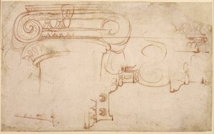 Studie van een Ionisch kapiteel (recto)