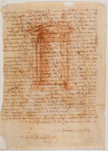 Tabernakel met nis, brief van Michelangelo aan Piero Gondi