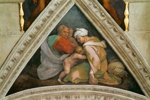 De voorouders van Christus: Ozias Sixtijnse Kapel plafond in het Vaticaan door Michelangelo Buonarroti