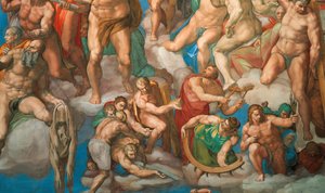 Het Laatste Oordeel (fresco van de Sixtijnse Kapel) door Michelangelo Buonarroti