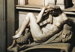 De Nacht (detail) door Michelangelo Buonarroti