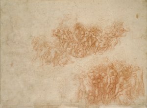 De aanbidding van de koperen slang, 16e eeuw door Michelangelo Buonarroti