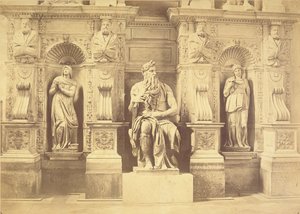 Graf van paus Julius II (1453-1513) detail van Mozes geflankeerd door Leah en Rachel door Michelangelo Buonarroti