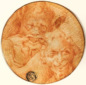 Twee duivels door Michelangelo Buonarroti