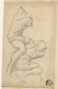 Twee Worstelende Figuren door Michelangelo Buonarroti