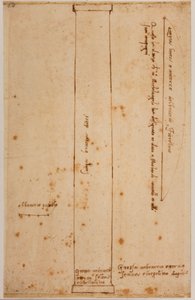 Verticale doorsnede van een kolom voor de gevel van San Lorenzo door Michelangelo Buonarroti