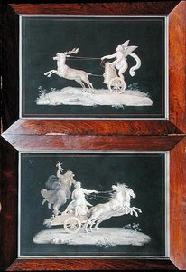 Twee van een set van zes allegorische scènes door Michelangelo Maestri