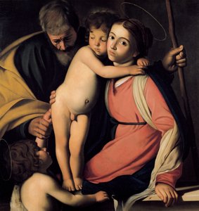 De Heilige Familie met Johannes de Doper als jongen, begin 17e eeuw door Michelangelo Merisi Caravaggio