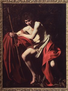 Sint Jan de Doper in de woestijn door Michelangelo Merisi da Caravaggio
