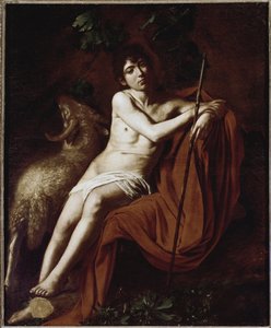 Sint Johannes de Doper (St. Johannes de Doper) Schilderij door Michelangelo Merisi, genaamd Caravaggio of il Caravaggio (1571-1610) 1609-1610 Dim 1,59x1,24 m Rome Galleria Borghese door Michelangelo Merisi da Caravaggio