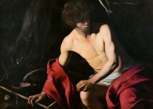 Sint Johannes de Doper, c.1605 door Michelangelo Merisi da Caravaggio