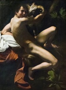 Johannes de Doper, jeugd met een ram door Michelangelo Merisi da Caravaggio
