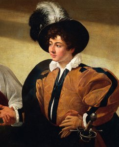 De Waarzegster (detail), ca. 1596-97 door Michelangelo Merisi da Caravaggio
