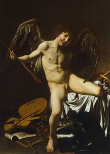Overwinnende Cupido door Michelangelo Merisi da Caravaggio