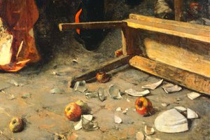Een spelletje troeven of ruzie in Trastevere door Michele Cammarano