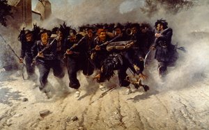 Bersaglieri Charge bij Porta Pia, door Michele Cammarano (1835-1920), olieverf op doek, 290x472 cm