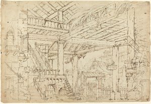 Interieur van een Schuur Gebouwd op Oude Ruïnes door Michele Canzio