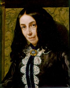 Elizabeth Barrett BROWNING, Portret detail door Michele Gordigiani