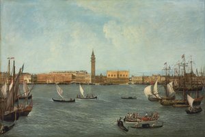 Het Bacino di San Marco, Venetië, kijkend naar de Molo door Michele Marieschi