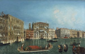 Het Canal Grande met Palazzo Foscari en Palazzo Balbi door Michele Marieschi
