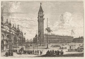 Gezichten van Venetië: Piazza en Piazzetta door Michele Marieschi
