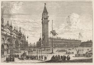Gezichten van Venetië: Piazza en Piazzetta, 1741 door Michele Marieschi